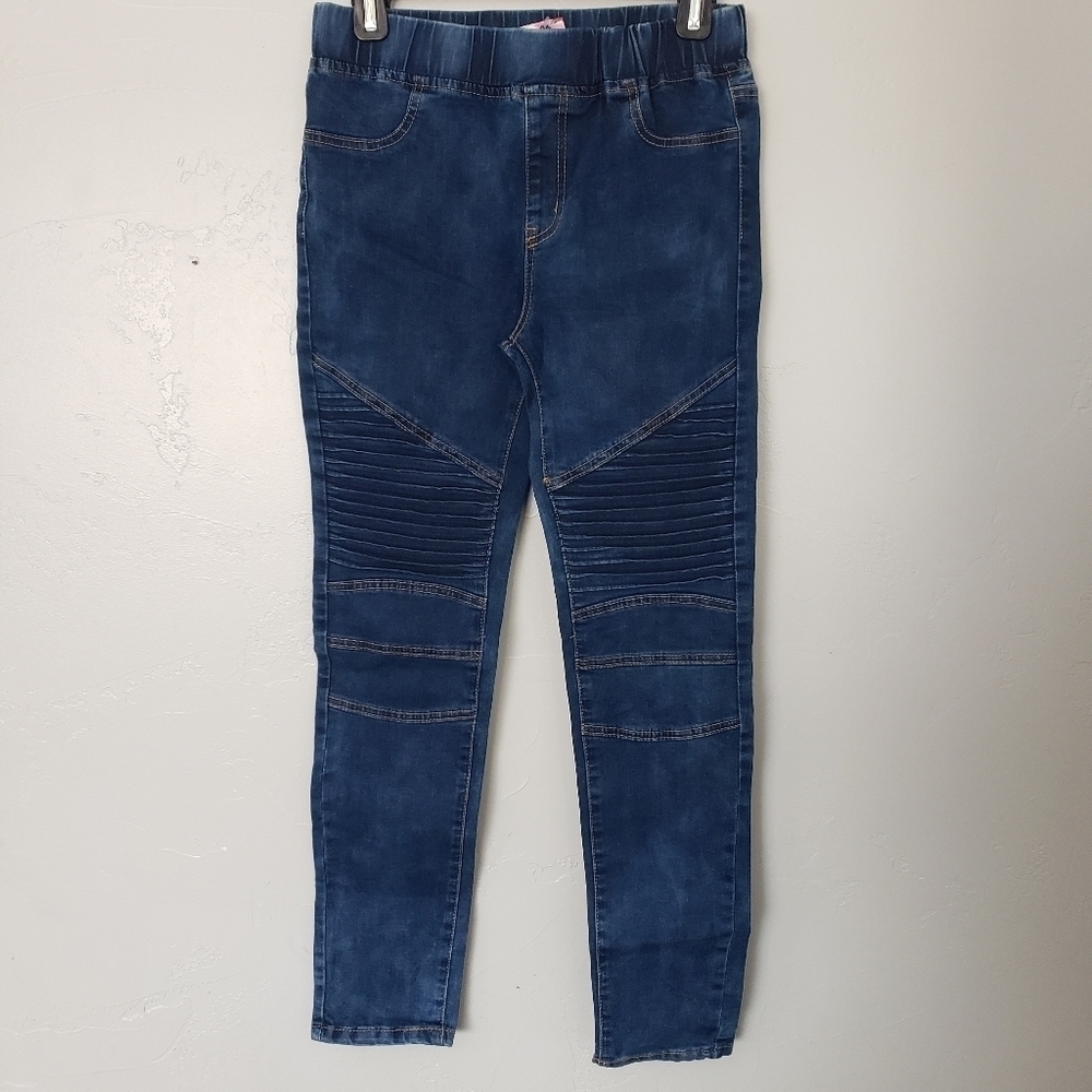 Peek a Boot NWT Medium Dark Wash Denim Moto Pull On Skinny Jeans